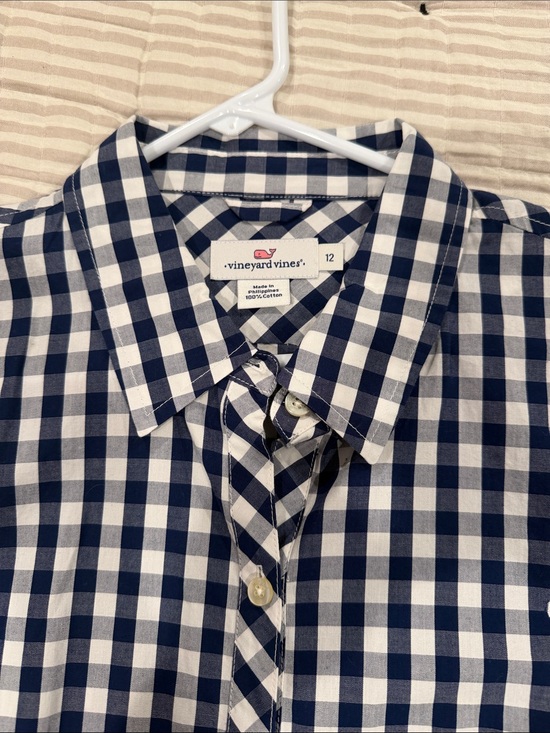 Vineyard Vines Tops - Vineyard Vines Navy and White Gingham Button-Down